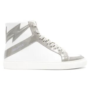 Zadig & Voltaire High Flash Infinity‎ Silver High-Top Sneakers size 7, (38) NIB
